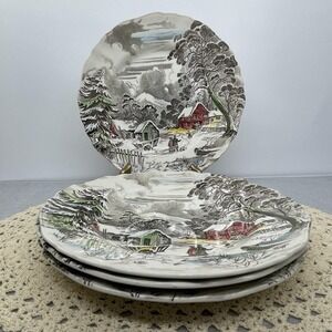 Vintage 1955 J & G Meakin Welcome Home 10" Dinner Plate Set Of 4 England Retired